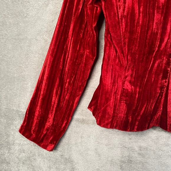 Vintage Y2k Velvet Blazer Jacket Small Indie Grunge Whimsigoth Party Holiday - Picture 8 of 15